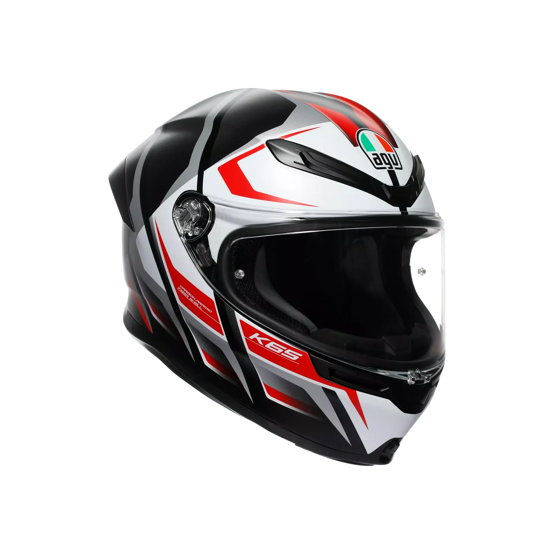 AGV K6 S Helm Karve Matt Schwarz/Weiß/Rot | 2118395001025 - Image 4