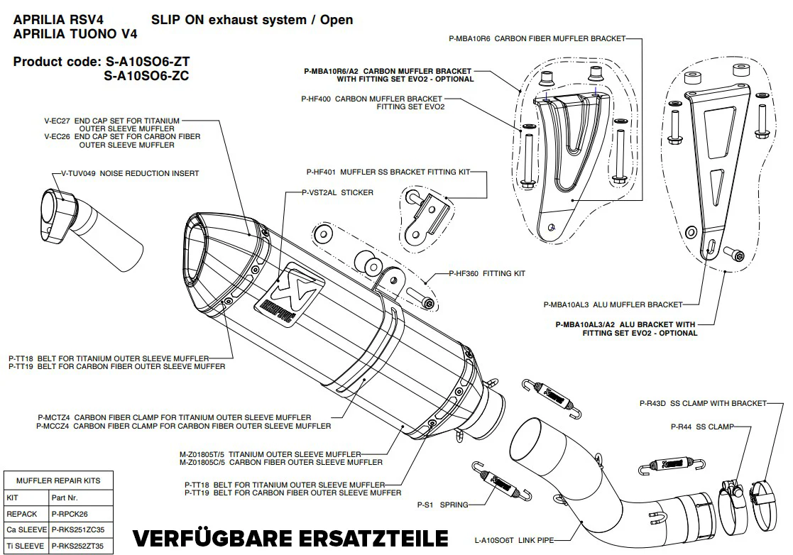Akrapovic Slip-On Line (Carbon) Aprilia RSV4/Factory/R (09-14) S-A10SO6-ZC - Image 4
