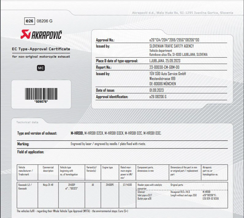 Akrapovic Slip-On Line Carbon Kawasaki ZX-4R (23-25) S-K4SO8-HRC - Image 9