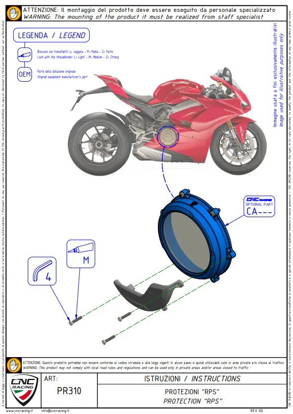 Aluminium Kupplung Protektor Schutzabdeckung CNC Racing Ducati Panigale V4/S (25-26) PR310 - Image 8