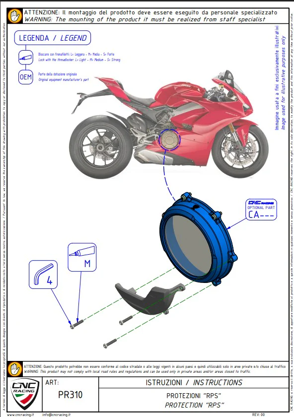 Aluminium Kupplungs Protektor Schutzabdeckung Pramac Racing Limited Edition CNC Racing Ducati Panigale V4/S (25-26) PR310BPR - Image 7