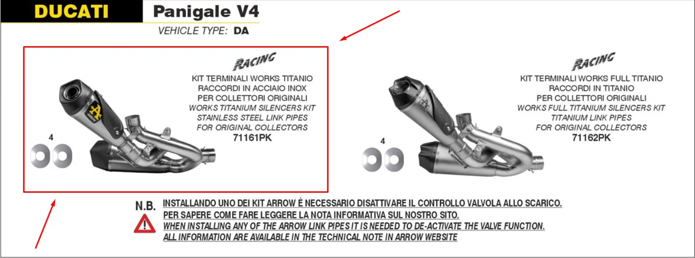 Arrow Halbkomplette Anlage Edelstahl Ducati Panigale V4/S/R (18-24) 71161PK - Image 5