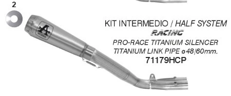 Arrow Slip-On Pro-Race + KAT-Ersatzrohr Yamaha YZF-R1/M (17-26) 71179HCP - Image 3
