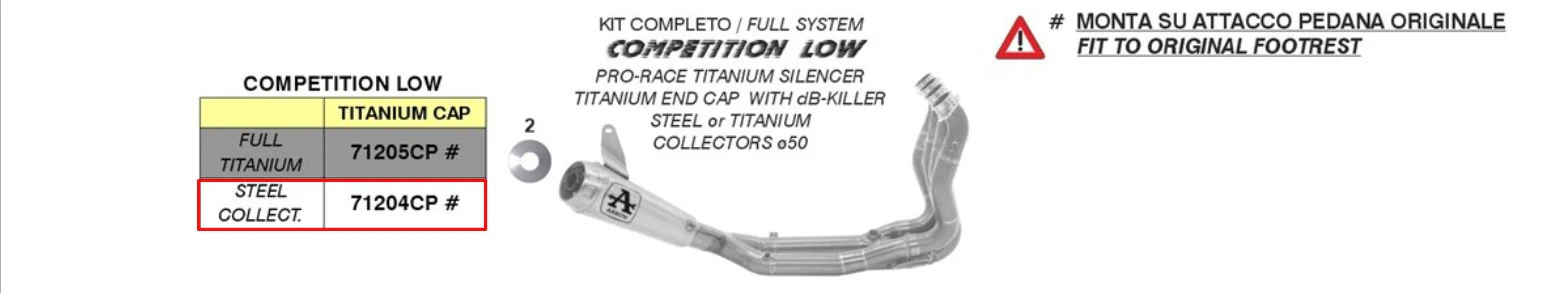 Arrow Komplettanlage Pro-Race Low Edelstahl BMW S1000RR K67 (19-26) 71204CP - Image 2