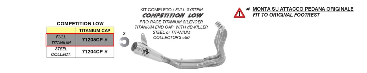 Arrow Komplettanlage Pro-Race Low Titanium BMW M1000RR K66 (21-26) 71205CP - Image 2