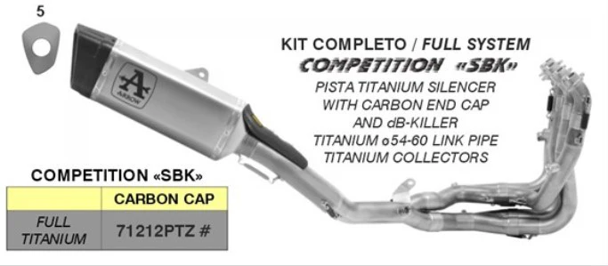 Arrow Komplettanlage Competition SBK Titan Honda CBR 1000 RR-R SC82 (20-23) 71212PTZ - Image 2