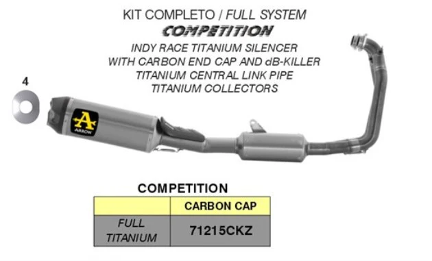 Arrow Komplettanlage Competition Titanium Aprilia RS 660 (20-24) 71215CKZ - Image 3
