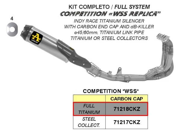 Arrow Komplettanlage Competition WSS Replica Yamaha YZF-R6 RJ27 (17-26) 71218CKZ - Image 3