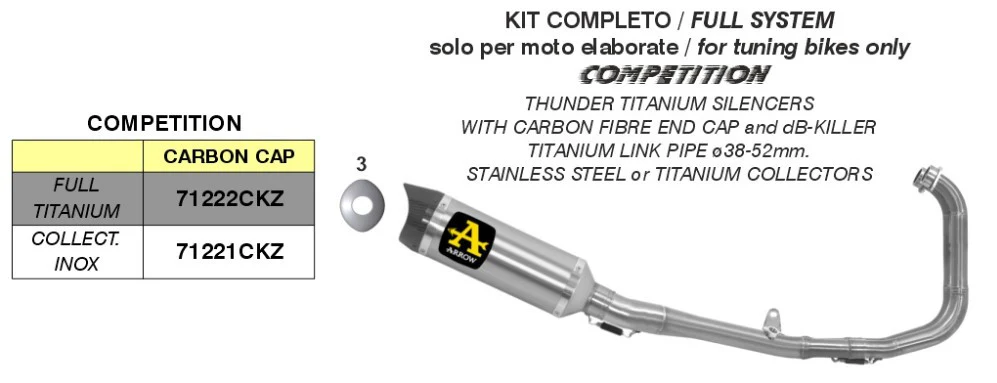 Arrow Komplettanlage Competition Edelstahl Yamaha YZF-R3 (21-26) 71221CKZ - Image 2