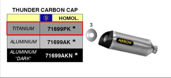 Arrow Slip-On Thunder Titanium Yamaha YZF-R6 RJ11 (06-07) 71699PK - Image 5