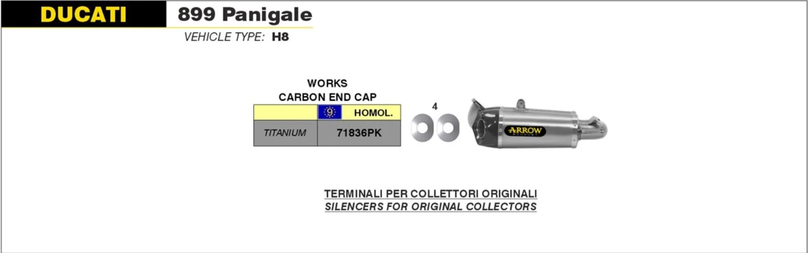 Arrow Slip-On Titanium Ducati Panigale 899 (13-16) 71836PK - Image 5