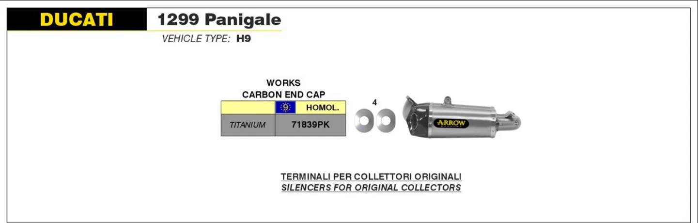 Arrow Slip-On Titanium Ducati Panigale 1299/S (15-18) 71839PK - Image 5