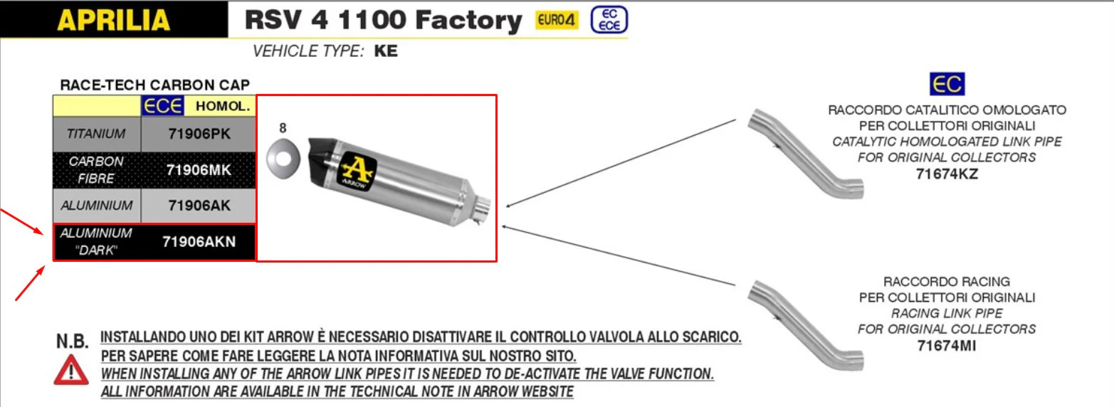 Arrow Slip-On Race-Tech Aluminium Dark Aprilia RSV4 1100 Factory (19-20) 71906AKN - Image 4