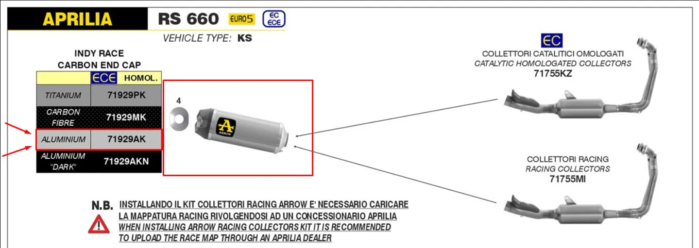 Arrow Slip-On Indy Race Aluminium Aprilia RS 660 (20-24) 71929AK - Image 6