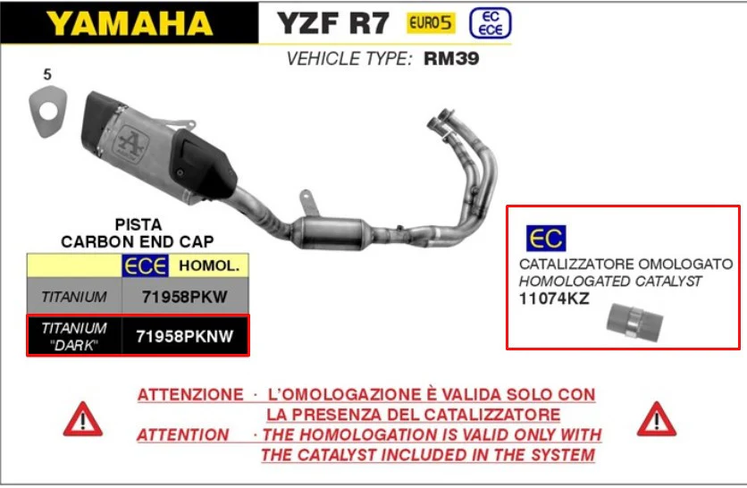 Arrow Komplettanlage Pista Edelstahl Dark Yamaha YZF-R7 (21-26) 71958PKNW - Image 2