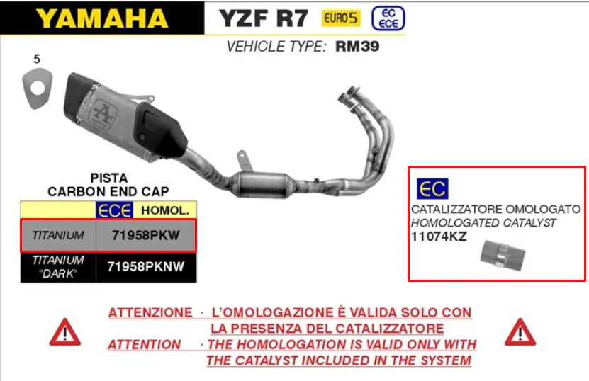 Arrow Komplettanlage Pista Edelstahl Yamaha YZF-R7 (21-26) 71958PKW - Image 4