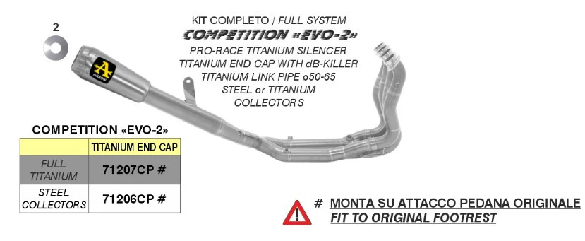 Arrow Komplettanlage Pro-Race Edelstahl BMW M1000RR K66 (21-26) 71206CP - Image 2
