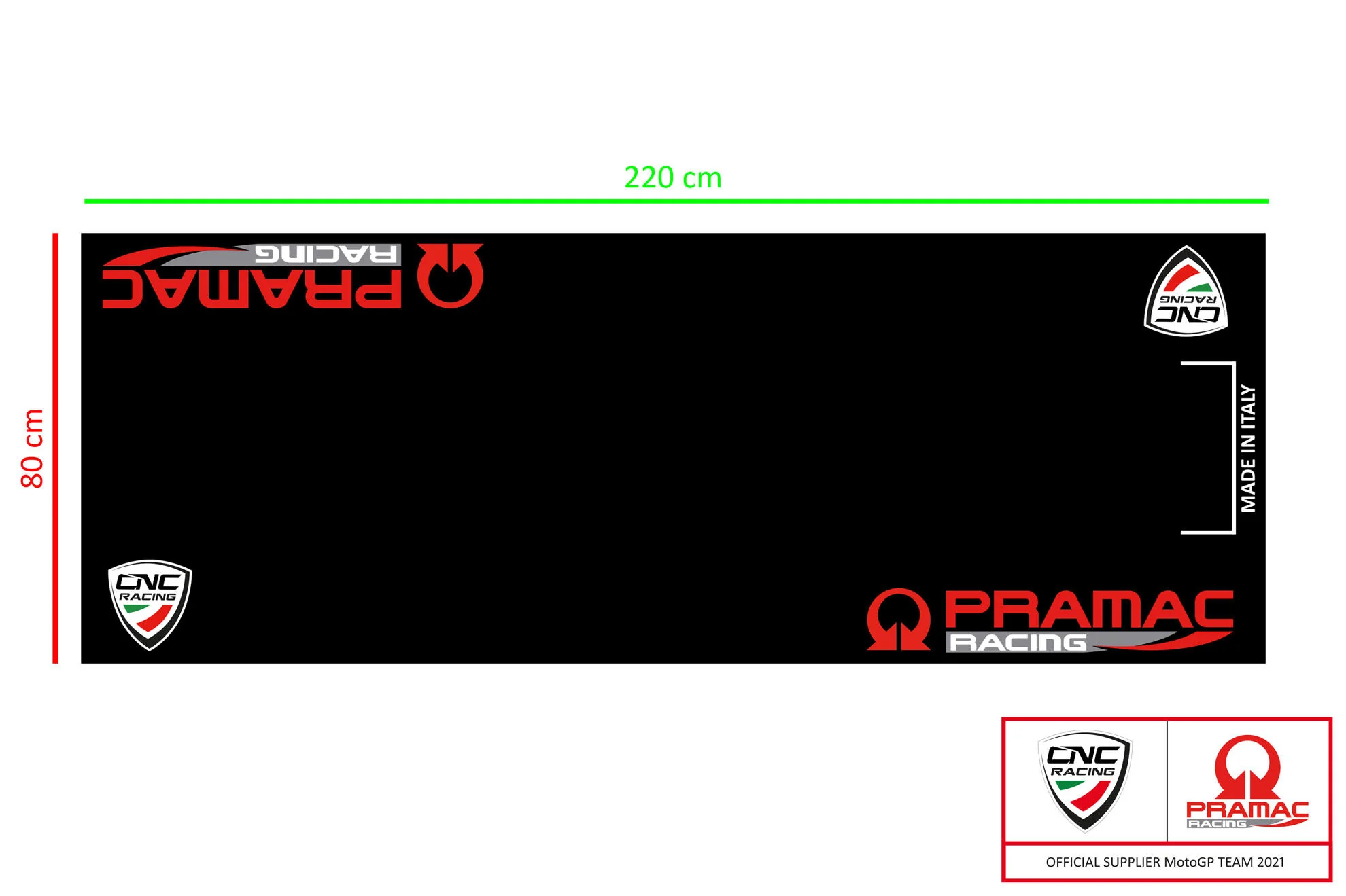 Motorrad Boxen- & Garagen-Teppich 220 x 80 cm Pramac Racing Limited Edition CNC Racing GA003BPR - Image 4