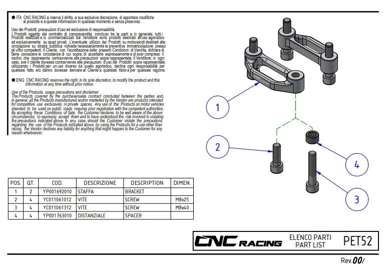 Sozius-Fußrasten Abdeckplatten Aluminium CNC Racing Ducati Panigale V4/S/R (25-26) PET52 - Image 8