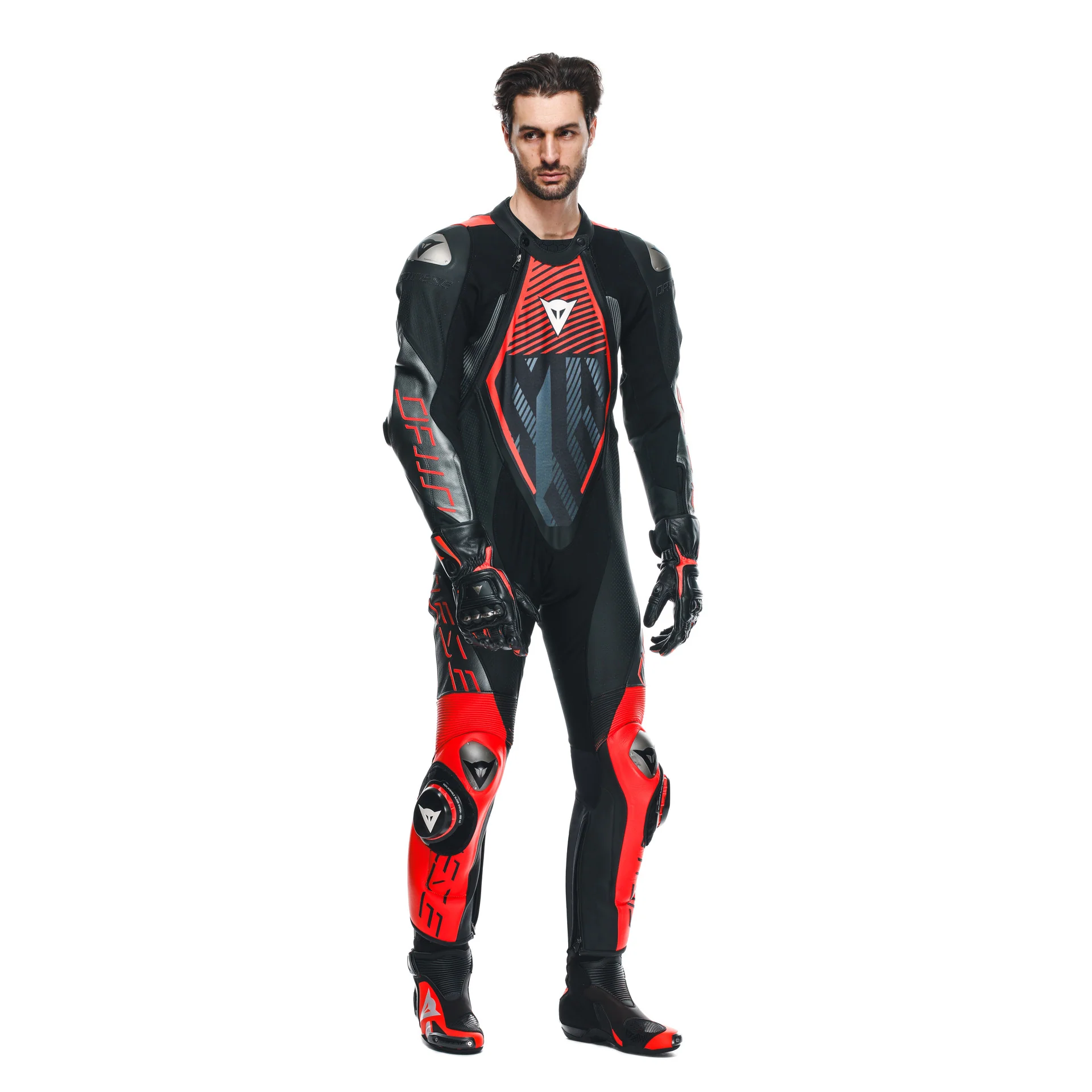 Dainese Audax D-ZIP Einteiler Lederkombi – Perforierter Rennanzug | Herren | Schwarz/Rot - Image 10