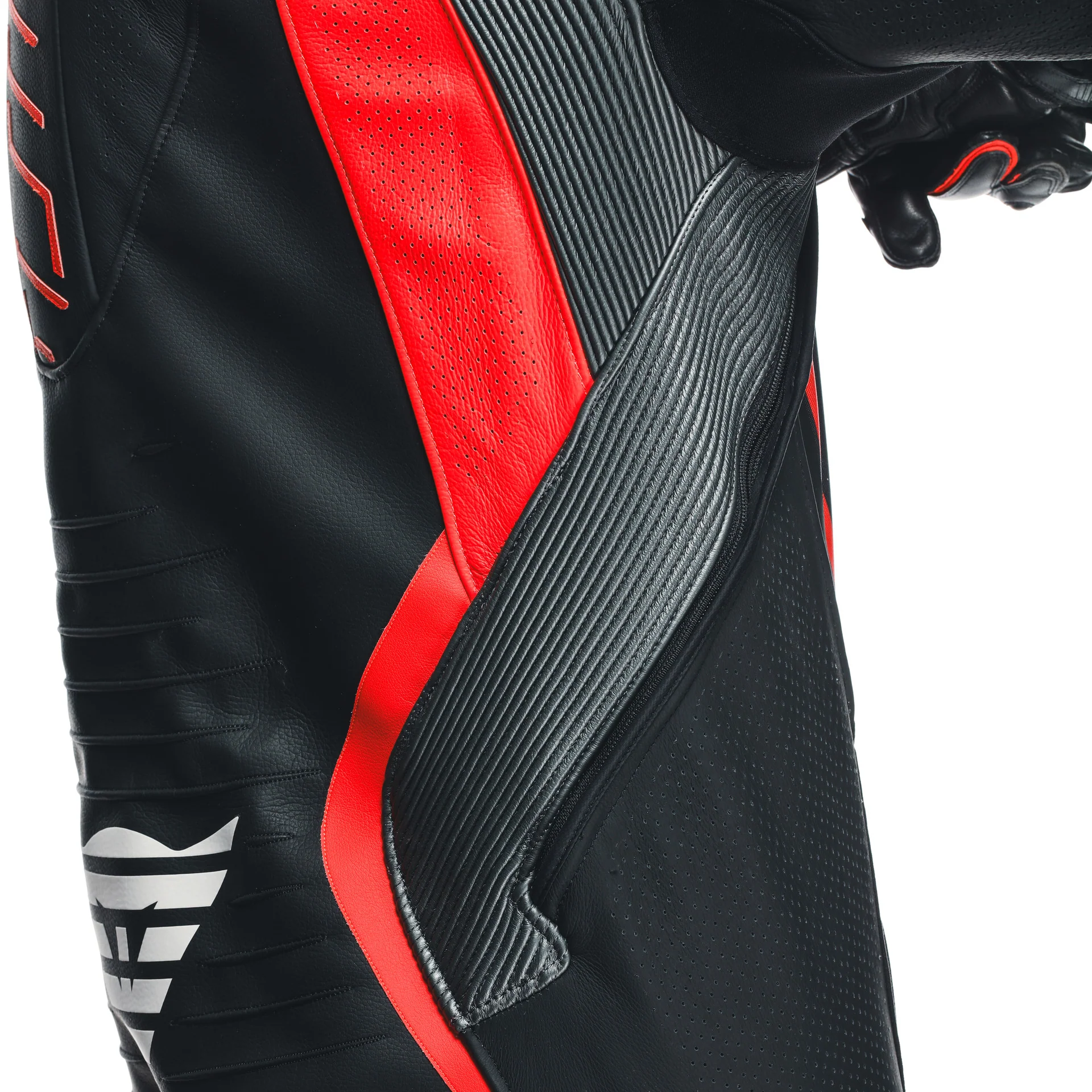 Dainese Audax D-ZIP Einteiler Lederkombi – Perforierter Rennanzug | Herren | Schwarz/Rot - Image 6