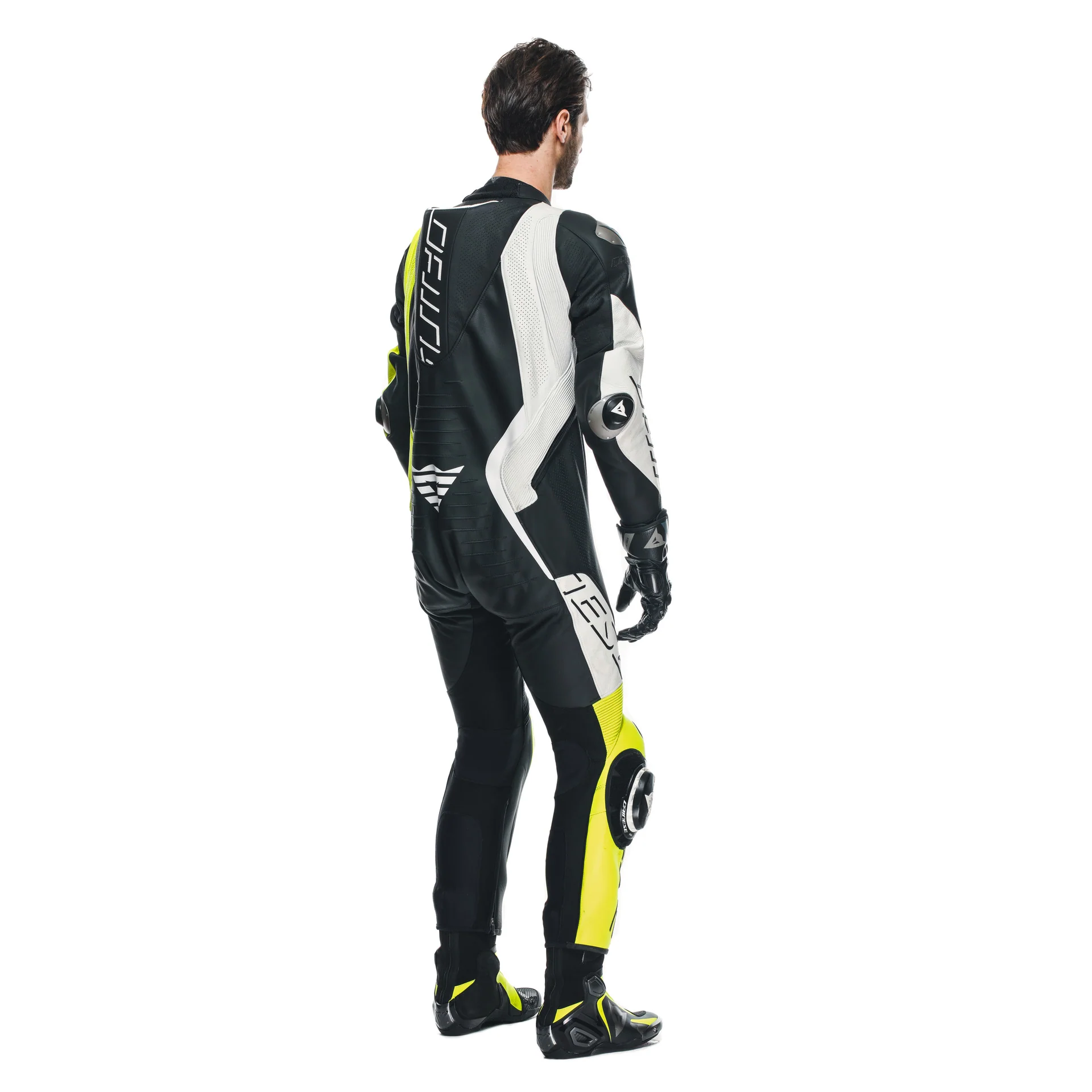 Dainese Audax D-ZIP Einteiler Lederkombi – Perforierter Rennanzug | Herren | Schwarz/Neon Gelb - Image 11