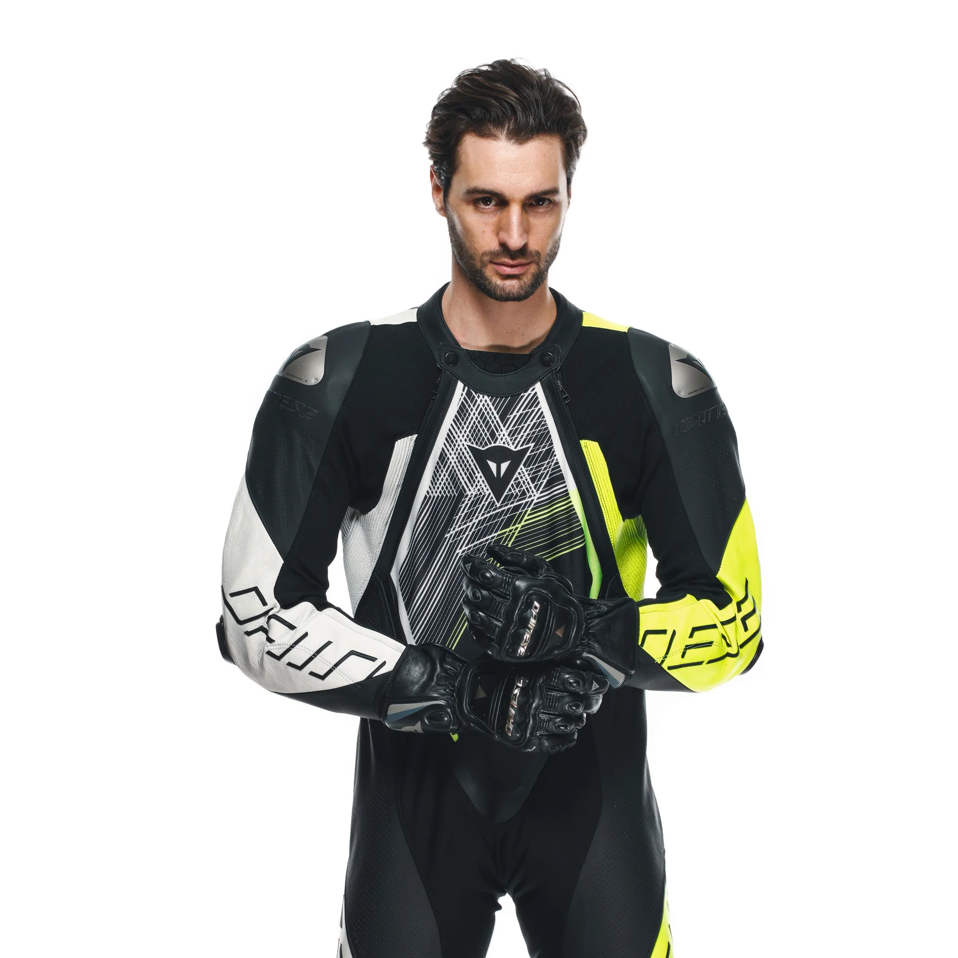 Dainese Audax D-ZIP Einteiler Lederkombi – Perforierter Rennanzug | Herren | Schwarz/Neon Gelb - Image 13