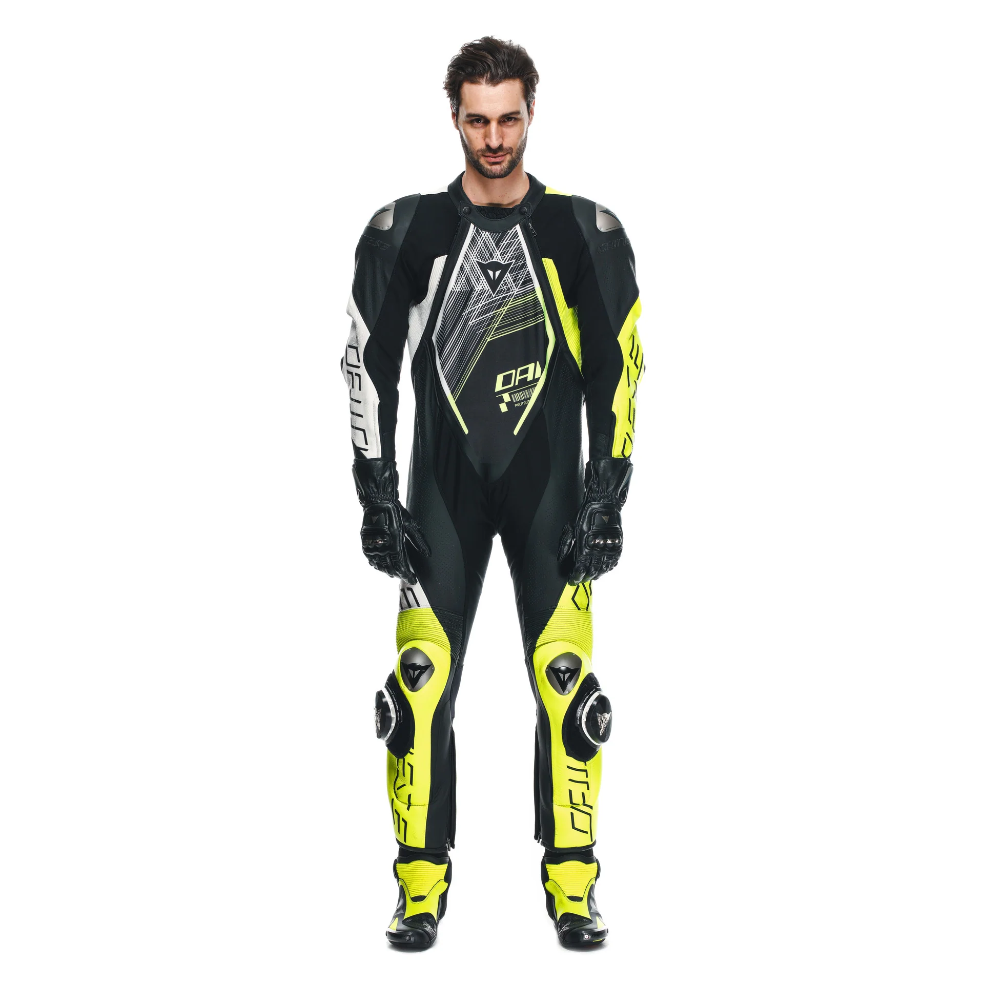 Dainese Audax D-ZIP Einteiler Lederkombi – Perforierter Rennanzug | Herren | Schwarz/Neon Gelb - Image 15