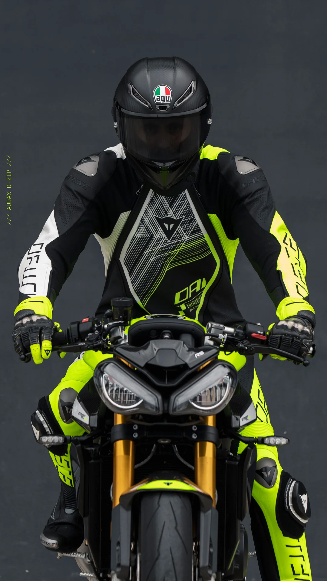 Dainese Audax D-ZIP Einteiler Lederkombi – Perforierter Rennanzug | Herren | Schwarz/Neon Gelb - Image 19