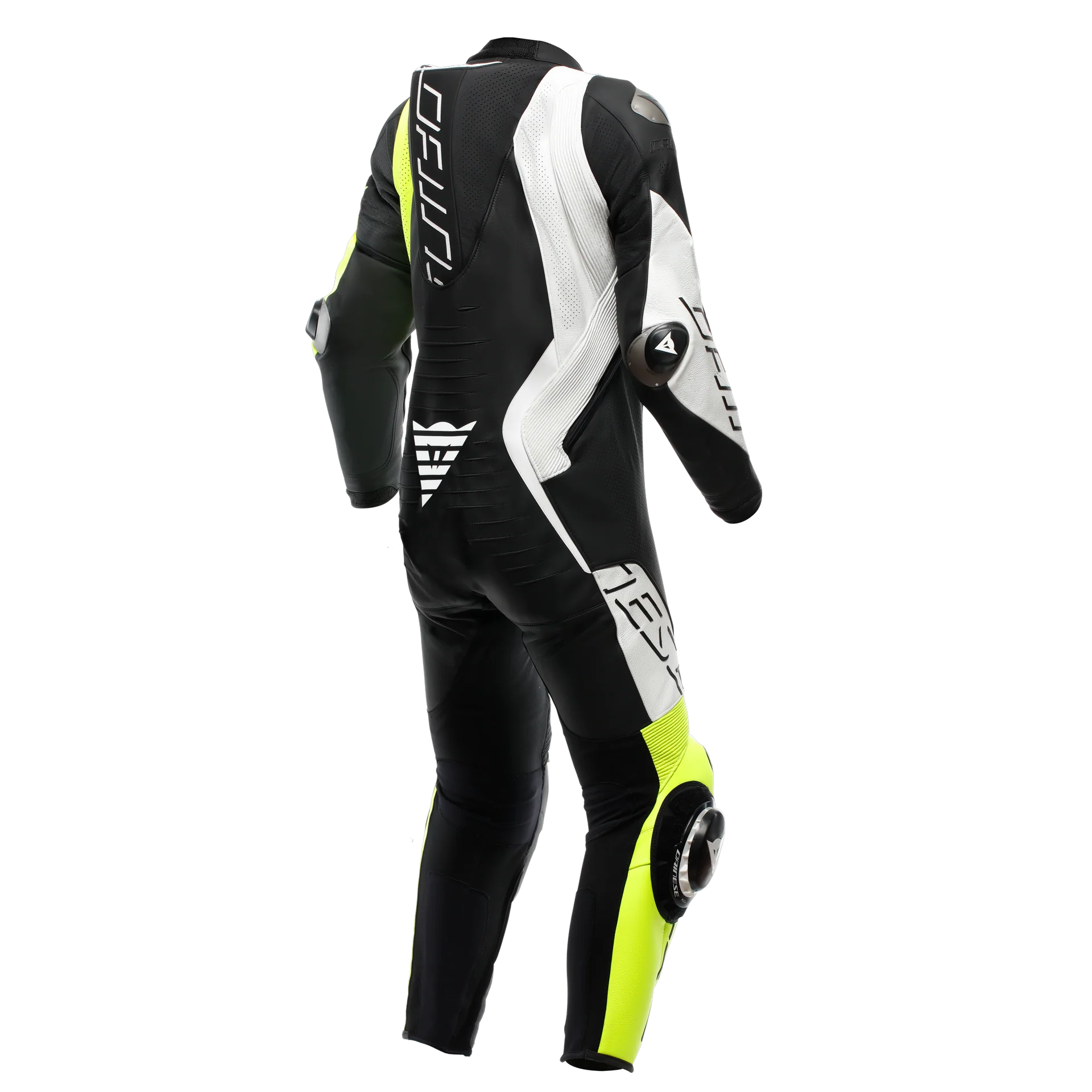 Dainese Audax D-ZIP Einteiler Lederkombi – Perforierter Rennanzug | Herren | Schwarz/Neon Gelb - Image 4