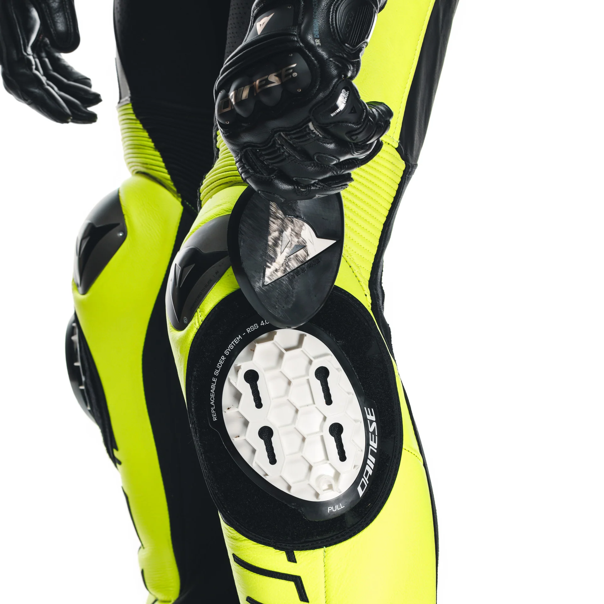 Dainese Audax D-ZIP Einteiler Lederkombi – Perforierter Rennanzug | Herren | Schwarz/Neon Gelb - Image 9