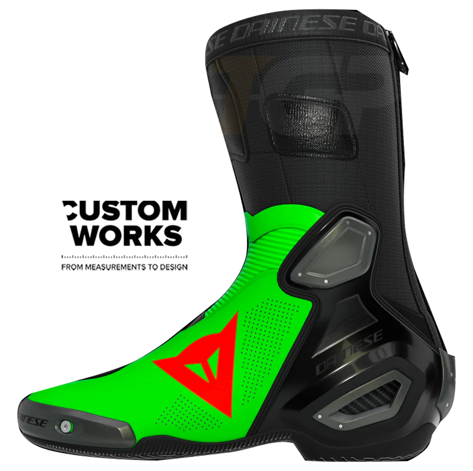 Dainese Axial 2 Air Racing und Straßen Motorradstiefel Franco Morbidelli Replica 2026 | Herren | Fluo Grün / Fluo Rot | Custom Works - Image 3