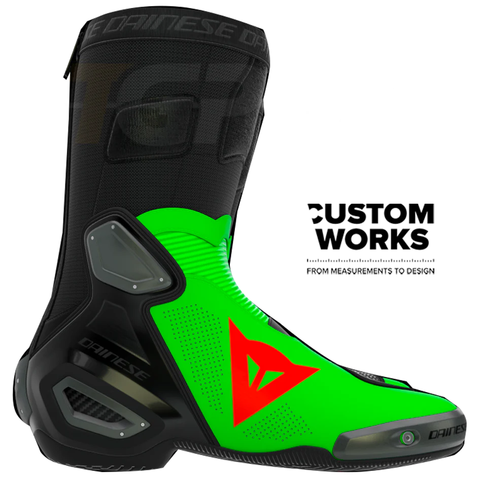 Dainese Axial 2 Air Racing und Straßen Motorradstiefel Franco Morbidelli Replica 2026 | Herren | Fluo Grün / Fluo Rot | Custom Works - Image 4
