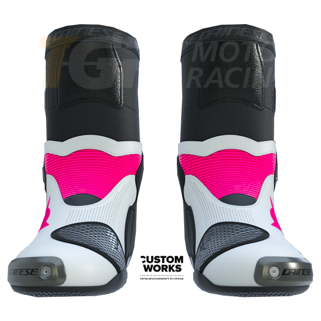 Dainese Axial 2 Air Racing und Straßen Motorradstiefel | Herren | Fuxia / Weiß | Custom Works - Image 2
