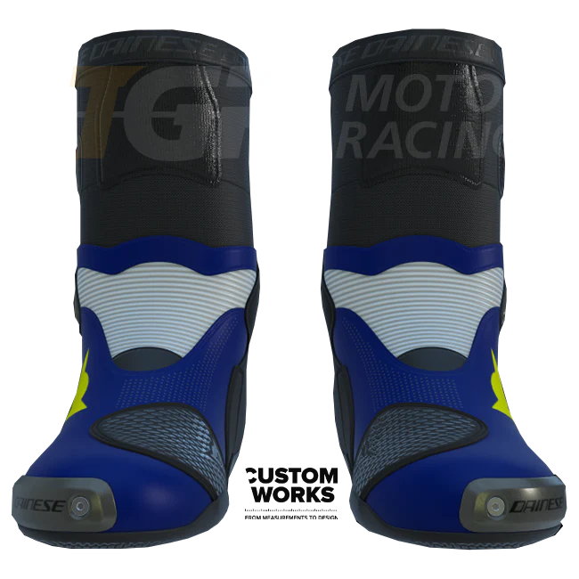 Dainese Axial 2 Air Racing und Straßen Motorradstiefel | Herren | Yamaha Blau / Weiß / Fluo Gelb | Custom Works - Image 2