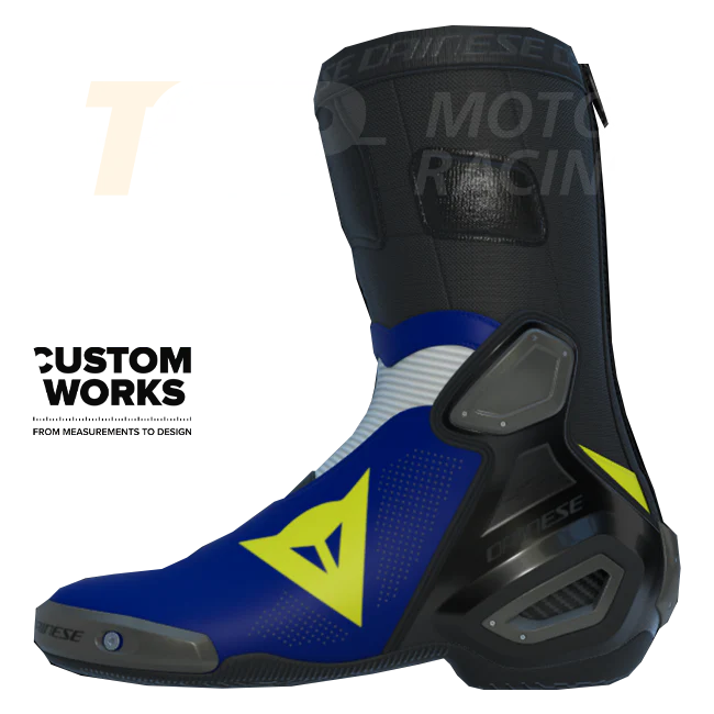 Dainese Axial 2 Air Racing und Straßen Motorradstiefel | Herren | Yamaha Blau / Weiß / Fluo Gelb | Custom Works - Image 3