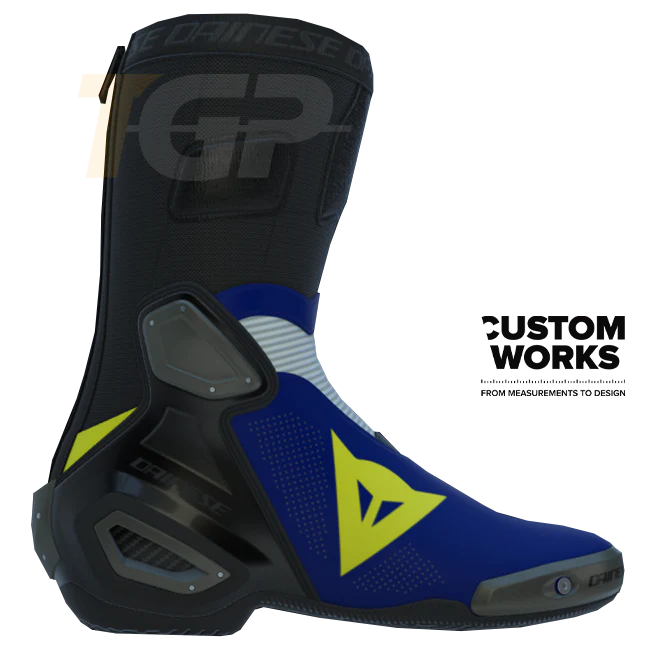 Dainese Axial 2 Air Racing und Straßen Motorradstiefel | Herren | Yamaha Blau / Weiß / Fluo Gelb | Custom Works - Image 4