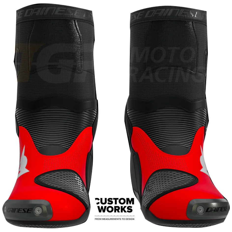 Dainese Axial 2 Air Racing und Straßen Motorradstiefel Marco Bezzecchi Replica 2026 | Herren | Fluo Rot / Schwarz | Custom Works - Image 2