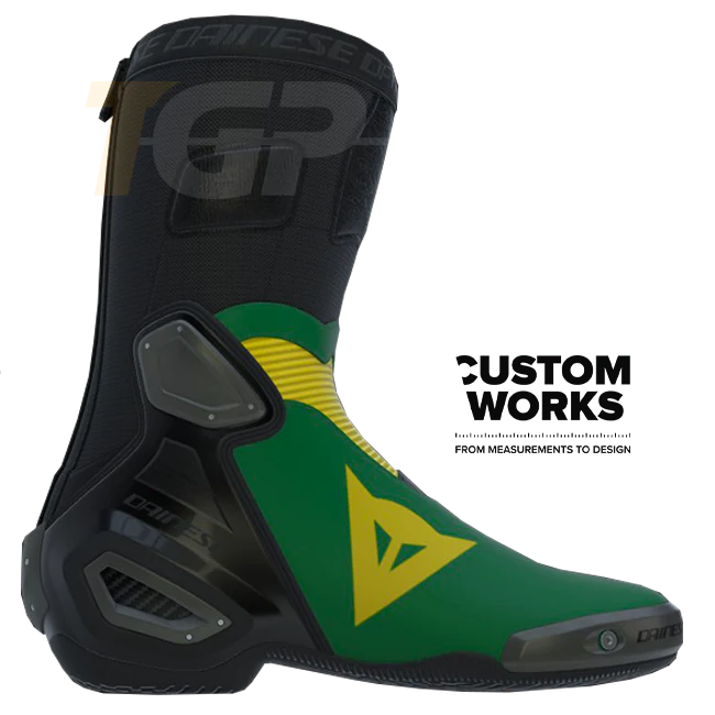 Dainese Axial 2 Racing und Straßen Motorradstiefel | Herren | Waldgrün / Gelb | Custom Works - Image 3