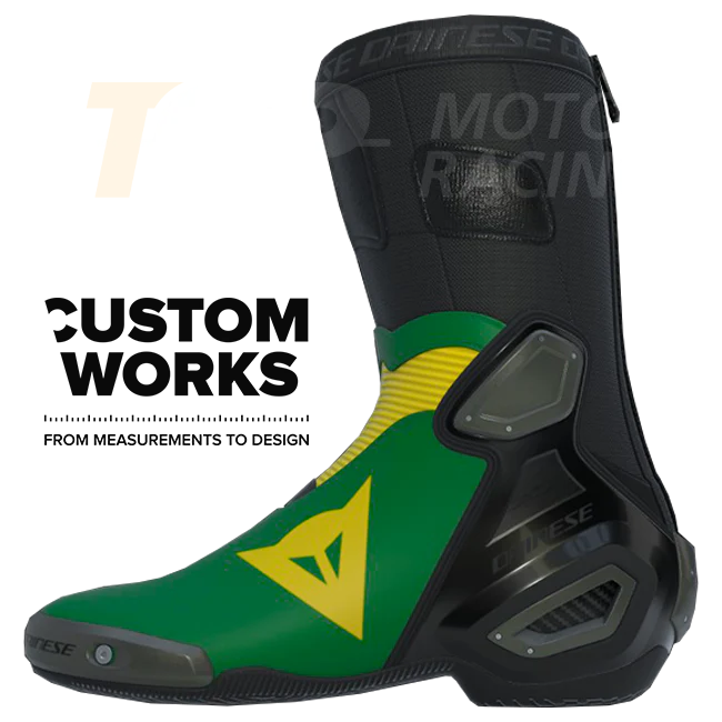 Dainese Axial 2 Racing und Straßen Motorradstiefel | Herren | Waldgrün / Gelb | Custom Works - Image 4