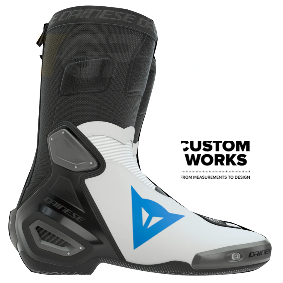 Dainese Axial 2 Racing und Straßen Motorradstiefel | Herren | Weiß / Himmelblau | Custom Works - Image 3