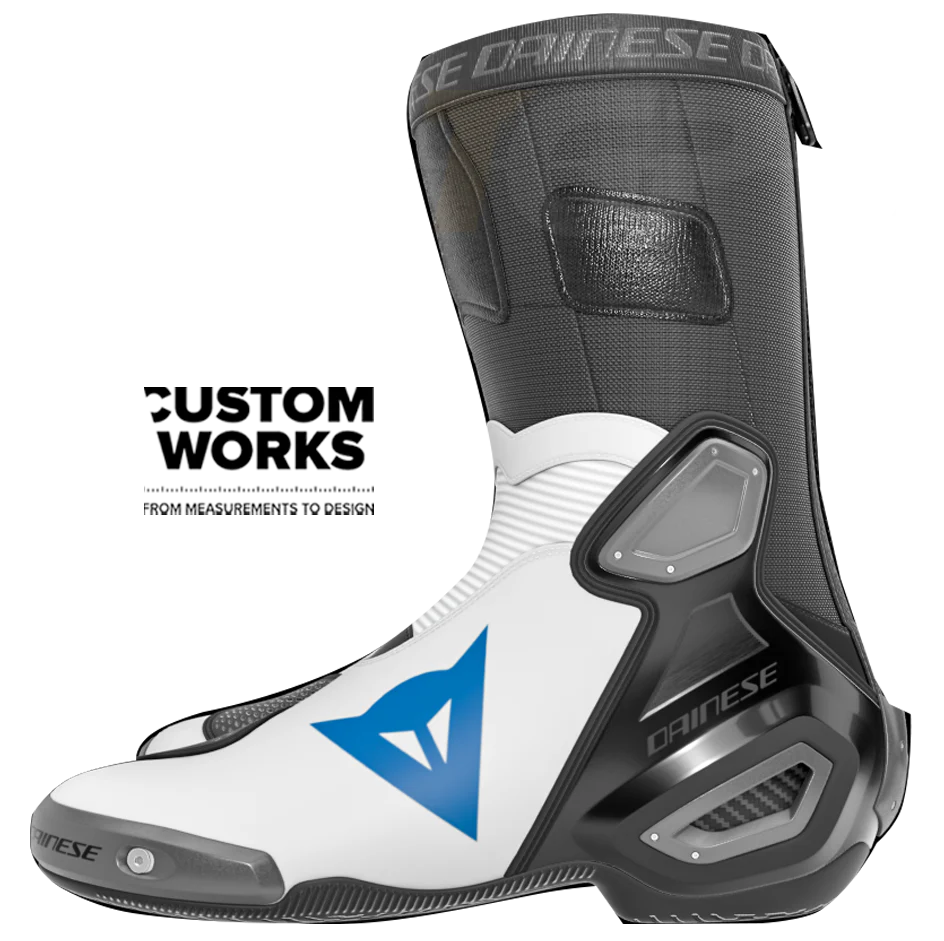 Dainese Axial 2 Racing und Straßen Motorradstiefel | Herren | Weiß / Himmelblau | Custom Works - Image 4