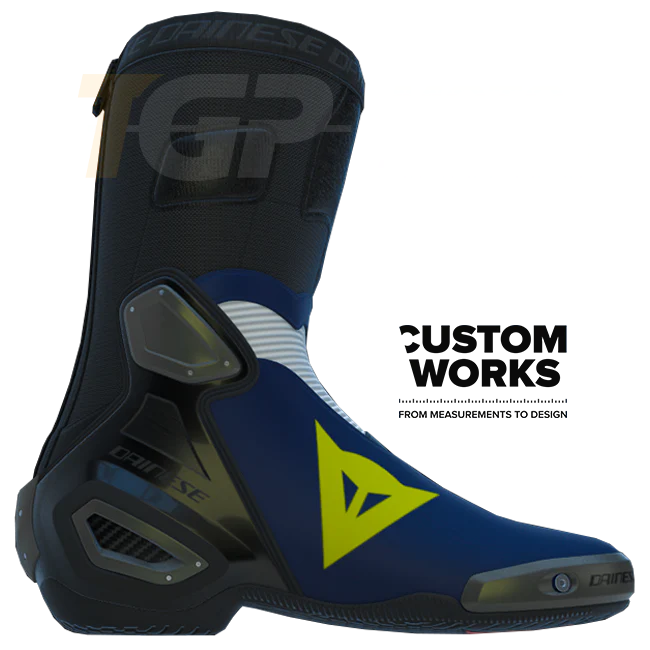 Dainese Axial 2 Racing und Straßen Motorradstiefel | Herren | Yamaha Blau / Weiß / Fluo Gelb | Custom Works - Image 4