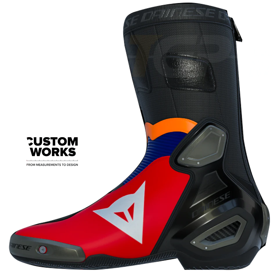 Dainese Axial 2 Racing und Straßen Motorradstiefel Luca Marini Replica 2026 | Herren | Lava Rot / Electric Blau / Fluo Orange / Weiß | Custom Works - Image 4