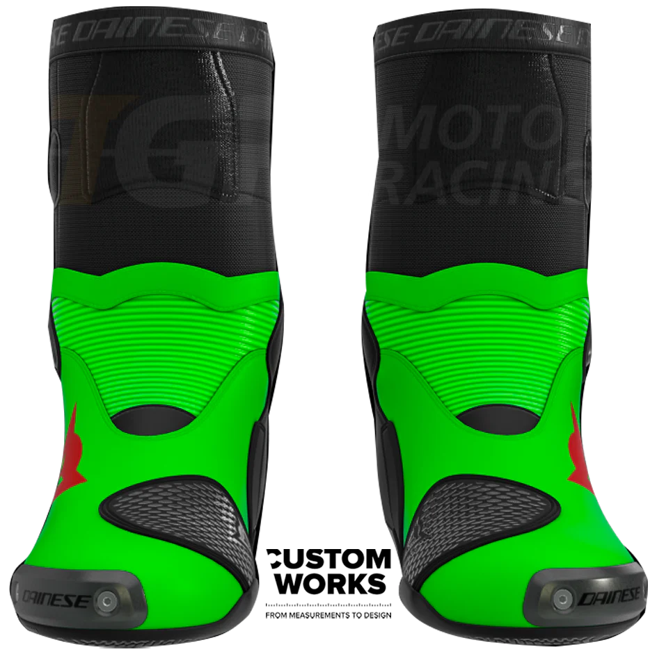 Dainese Axial 2 Racing und Straßen Motorradstiefel Franco Morbidelli Replica 2026 | Herren | Fluo Grün / Fluo Rot | Custom Works - Image 2