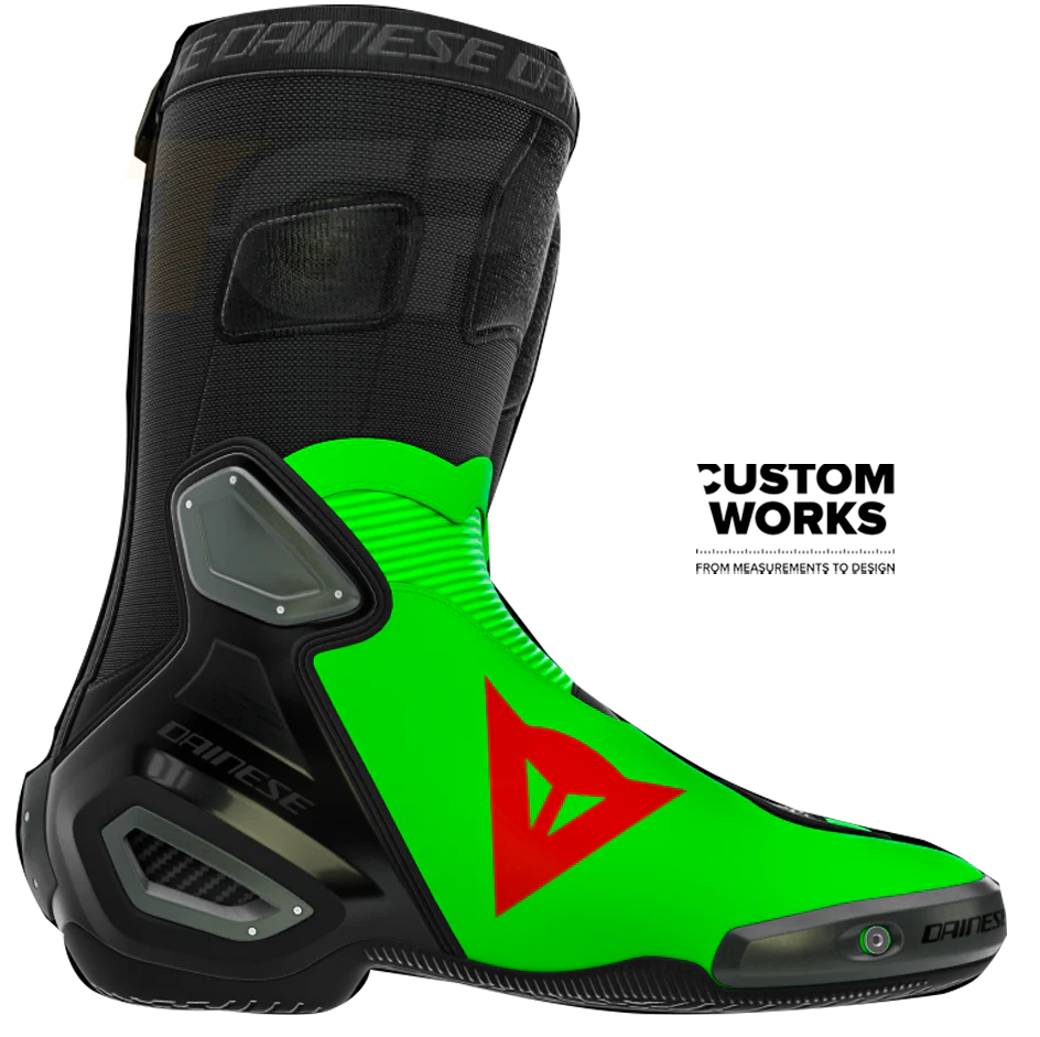 Dainese Axial 2 Racing und Straßen Motorradstiefel Franco Morbidelli Replica 2026 | Herren | Fluo Grün / Fluo Rot | Custom Works - Image 4