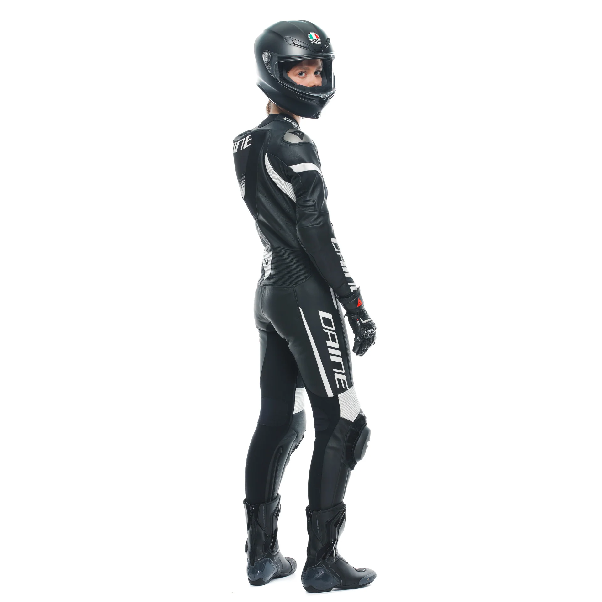 Dainese Grobnik Lady Einteiler Lederkombi – Perforierter Rennanzug | Frauen | Schwarz/Weiß - Image 6
