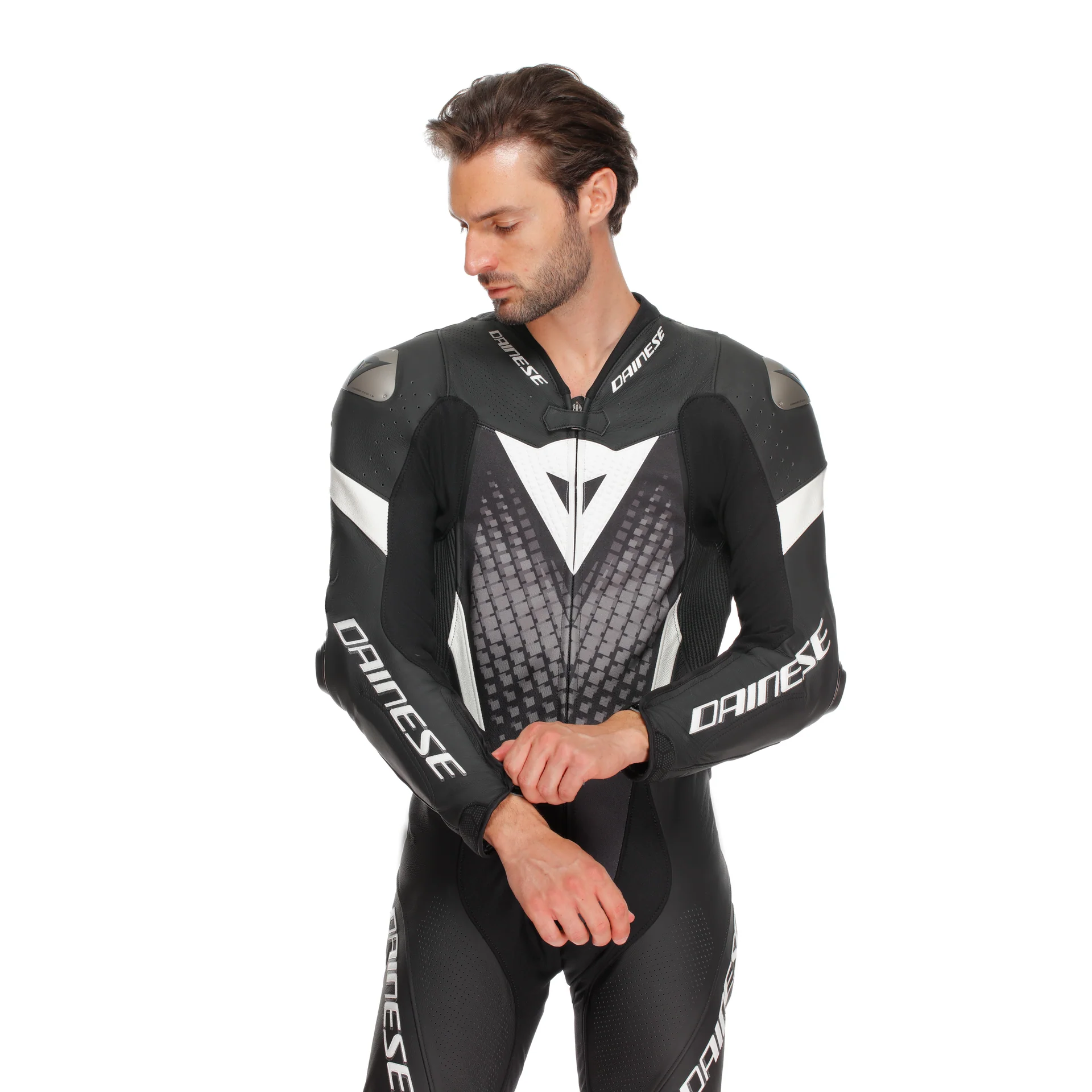 Dainese Laguna Seca 6 Einteiler Lederkombi – Perforierter Rennanzug | Herren | Schwarz/Weiß - Image 5