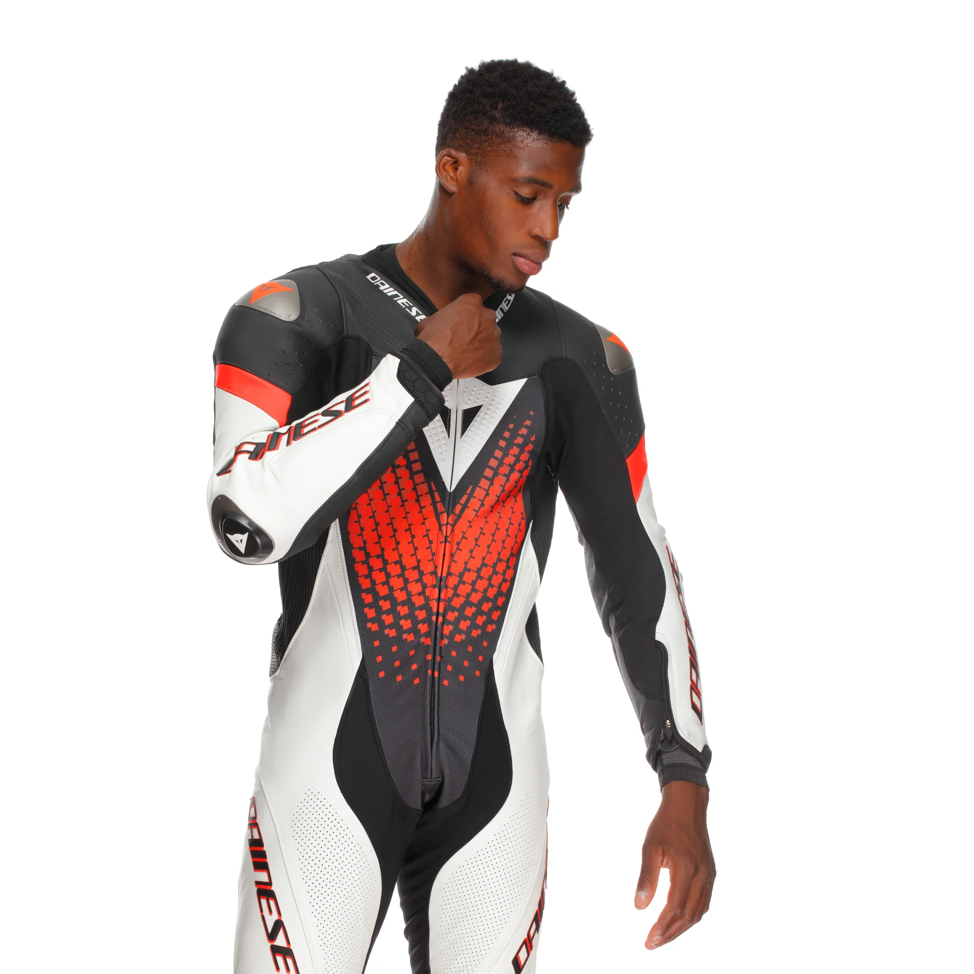 Dainese Laguna Seca 6 Einteiler Lederkombi – Perforierter Rennanzug | Herren | Weiß/Rot - Image 11