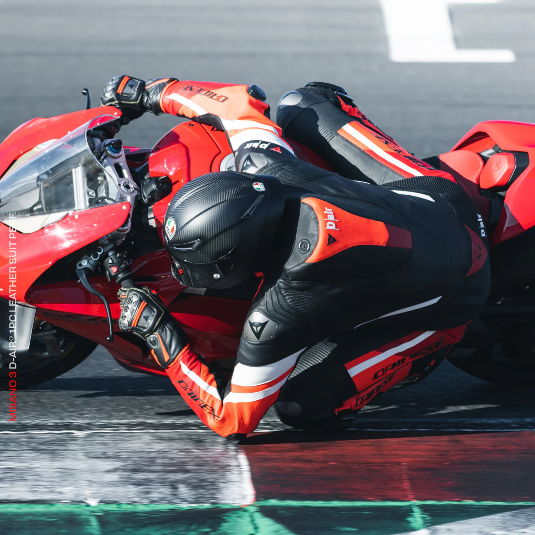 Dainese Misano 3 D-AIR® Einteiler Lederkombi – Perforierter Airbag Rennanzug | Herren | Rot - Image 12